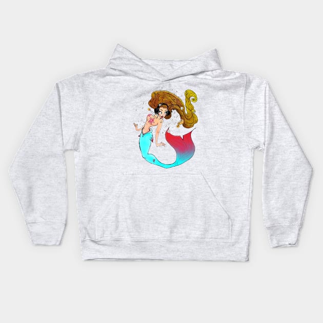 Mischievous Mermaid Kids Hoodie by pepekauai